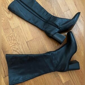 Reformation Black Knee Boots with block heel. Worn once.